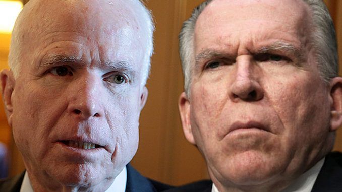 White House name CIA's John Brennan and Senator John McCain as anti-Trump intel leakers