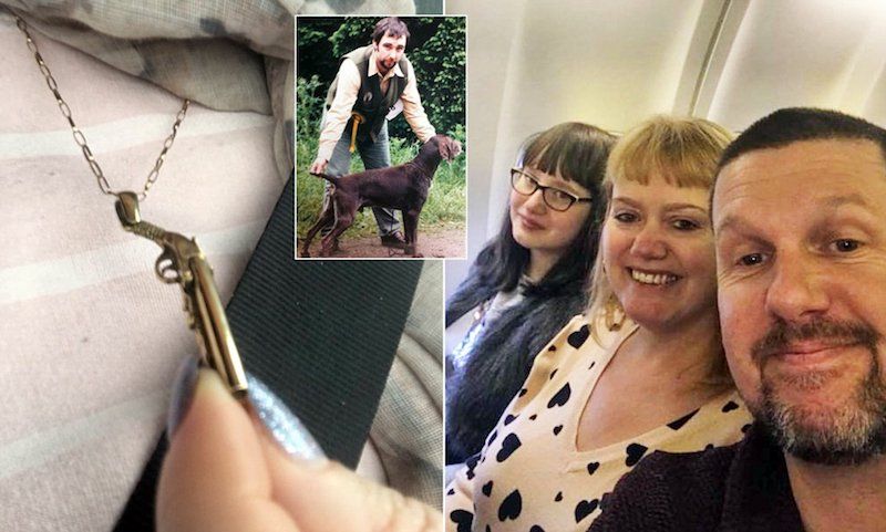 A former police officer had her tiny gun necklace confiscated by airport security because passengers might think it was real and become "scared."