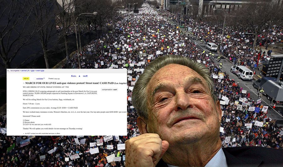 March for our Lives protestors paid 300 dollars by Soros organizers
