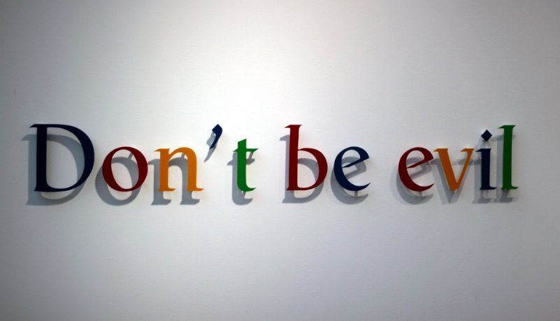 Google removes don't be evil rule from handbook