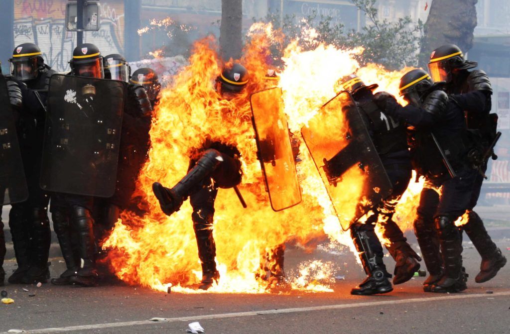 French police resort to using tear gas against Antifa terrorists in Paris
