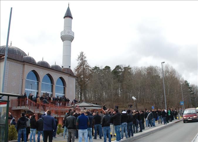 Muslim worshippers today gathered for the Friday prayer, or Jummah, at a mosque in Stockholm which saw the first-ever call to prayer to be recited in Sweden.