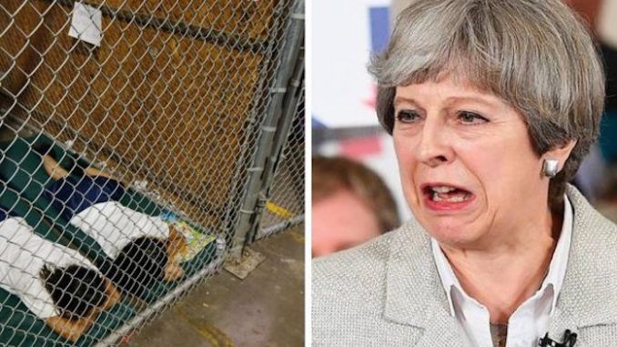 Theresa May described the policy of separating immigrant children from their families as “deeply disturbing” and “wrong”, even though her family is reaping huge profits from it.