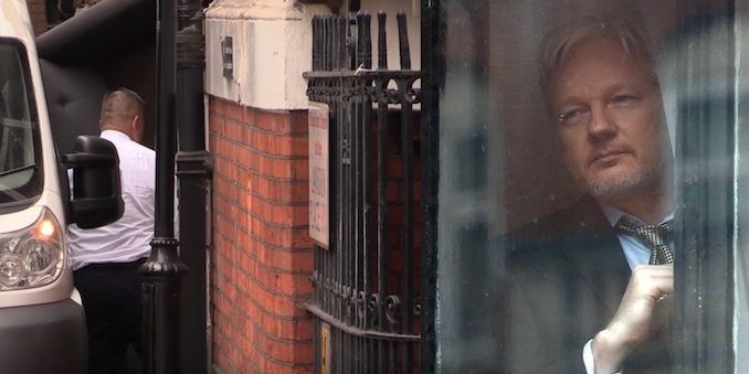 Leaked footage shows Ecuadorian embassy being evacuated, sparking fears that Assange is being secretly extradited to the US
