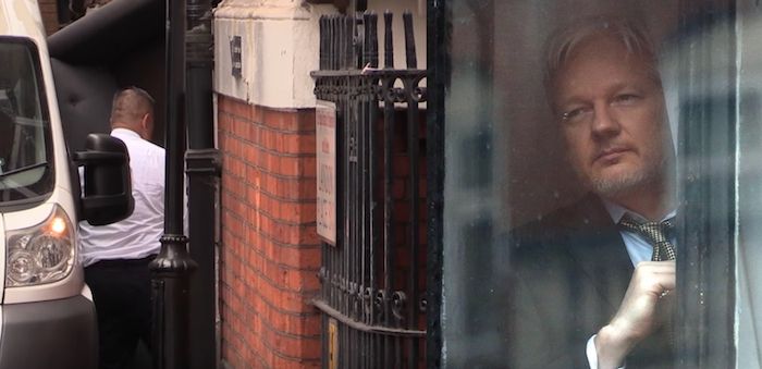 Leaked footage shows Ecuadorian embassy being evacuated, sparking fears that Assange is being secretly extradited to the US