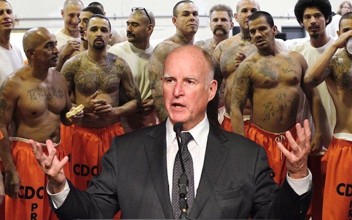 California Gov. Jerry Brown has pardoned a refugee convicted of murder and robbery charges, as well as a Democrat former state senator convicted of felony voter fraud.