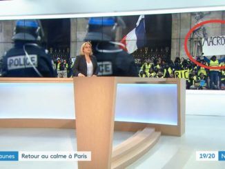 French news caught doctoring Yellow Vest protestors sign