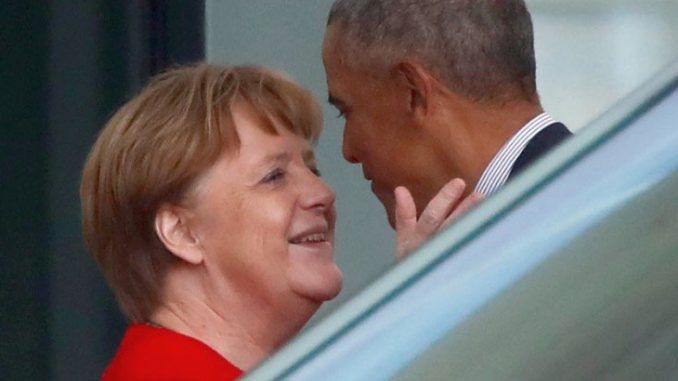 Barack Obama meet with Angela Merkel in Berlin