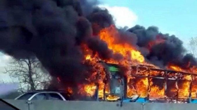 A Muslim migrant hijacked a school bus, restrained the children, doused the vehicle with fuel and then attempted to burn the children alive.