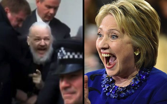 Hillary Clinton is delighted over the arrest of Wikileaks founder Julian Asssange
