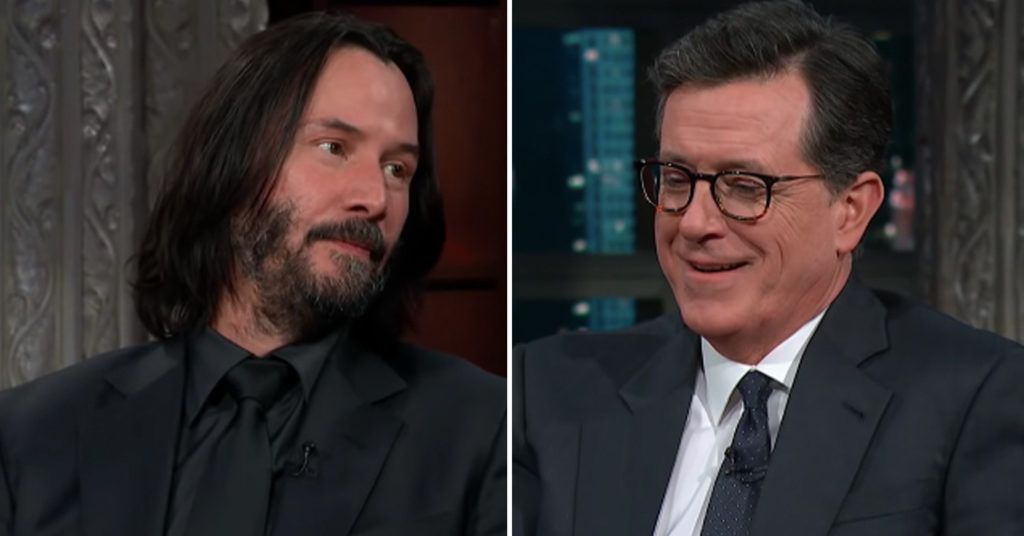 Keanu Reeves' explanation of what happens after we die leaves Stephen Colbert speechless