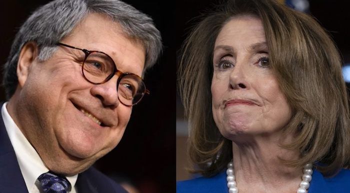 AG Bill Barr mocks Nancy Pelosi to her face - asks her if she has brought her handcuffs