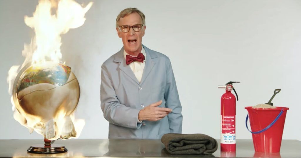 Bill Nye launched into an profanity-laden rant about climate change, exclaiming “the planet’s on fucking fire!” during an appearance on HBO.