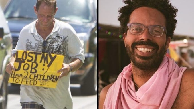A professor of literature at SUNY Old Westbury has boasted it makes him happy when he sees white people on the street begging for money or food.
