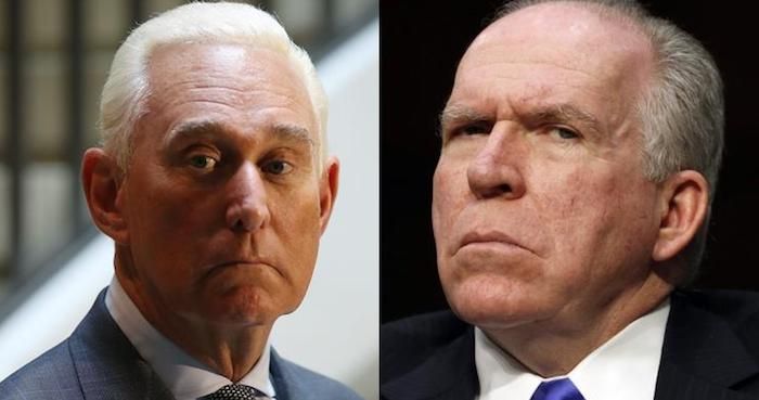 Former CIA chief John Brennan is a "psycho" who should be "tried, convicted and hung for treason," according to Roger Stone.