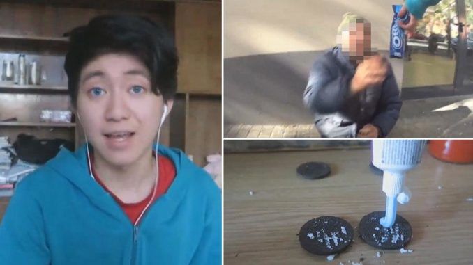 A YouTuber has been handed a 15-month prison sentence after he made a video tricking a vagrant into eating Oreos filled with toothpaste.