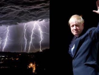 Lightning lit up the skies above much of the UK in the early hours with BBC reporting there were 48,000 lightning strikes