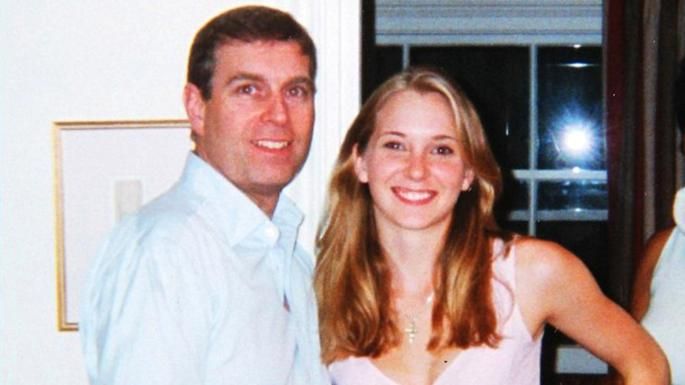 Prince Andrew with Virginia Roberts, then 17, in 2001. He denies they had sex.