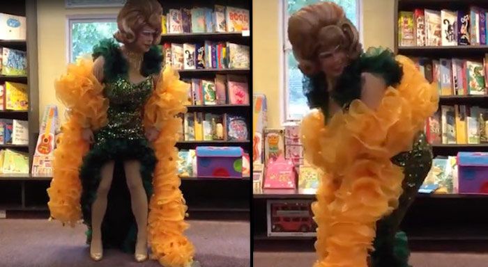 A male drag performer in the UK was caught on camera teaching young children how to perform the "twerk" dance.