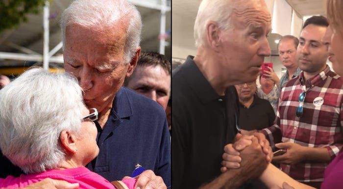 Iowa teacher rebuffs Joe Biden after he grabs her hand