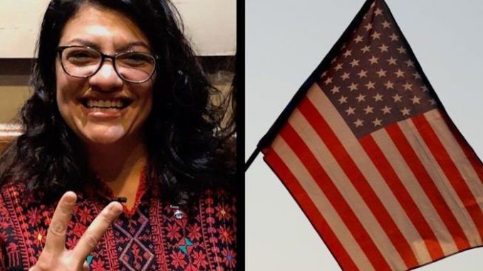 Rep. Rashida Tlaib vows to hang altered U.S. flag outside of her congressional office
