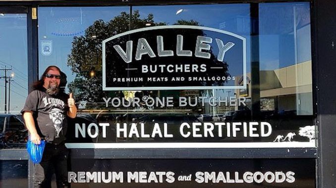 An Australian butcher has refused to take down a sign that declares his meat is "not halal certified" — and liberals are furious.