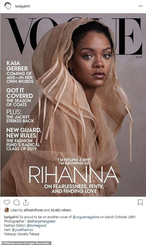 Barbados-born pop star Rihanna calls President Trump "the most mentally ill human being in America" in the new edition of Vogue.