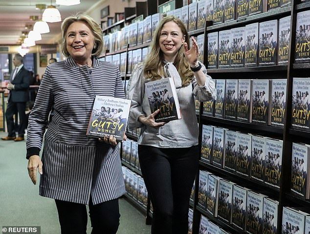 Hillary and Chelsea Clinton promoting their new book, The Book of Gutsy Women. 