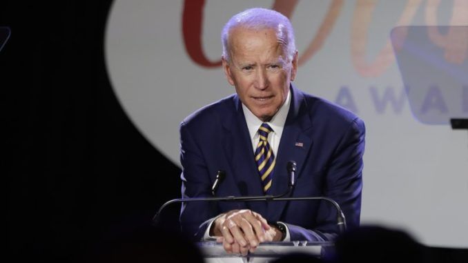 Democrat presidential nominee Joe Biden attacked President Trump for his "track record" with members of the opposite sex.