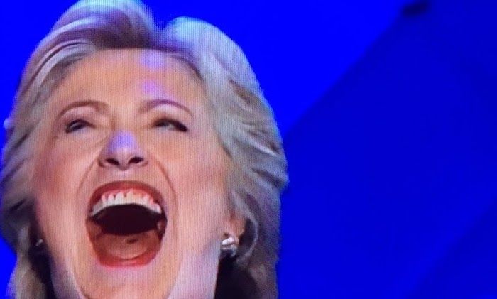 Hillary laughs with joy after audience member suggests she run for president