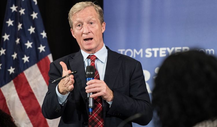 Tom Steyer, a billionaire and new 2020 Democrat presidential candidate, claims that a Republican victory in the 2020 elections "could be the end the world."