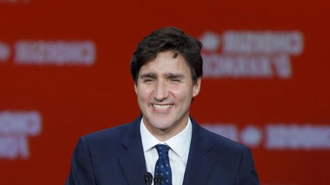 Canadian Prime Minister Justin Trudeau ignored etiquette and began his victory speech before his main rival had finished speaking.