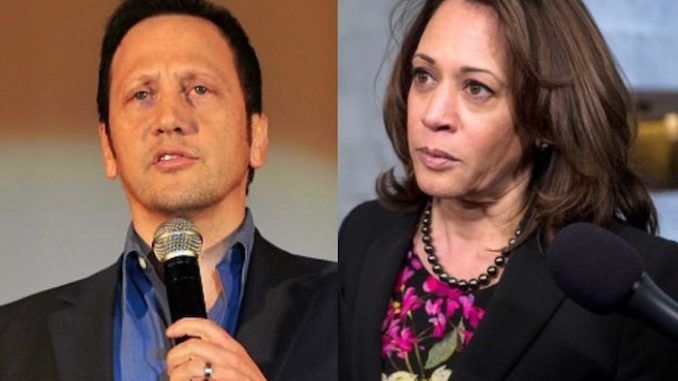 Actor Rob Schneider slammed Sen. Kamala Harris after the Democratic presidential candidate called for Twitter to ban President Donald Trump.