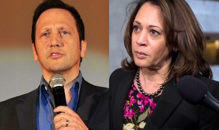Actor Rob Schneider slammed Sen. Kamala Harris after the Democratic presidential candidate called for Twitter to ban President Donald Trump.