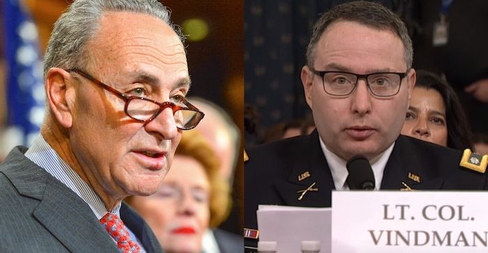 Chuck Schumer accidentally outs Lt. Vindman as on of Schiff's whistleblowers