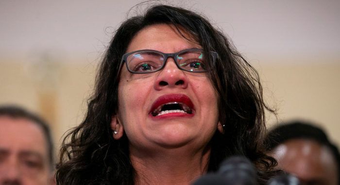 Rep. Rashida Tlaib (D., Mich.) blamed "white supremacy" yesterday for a mass killing in New Jersey carried out by two black assailants, one of whom had ties to a black nationalist hate group.