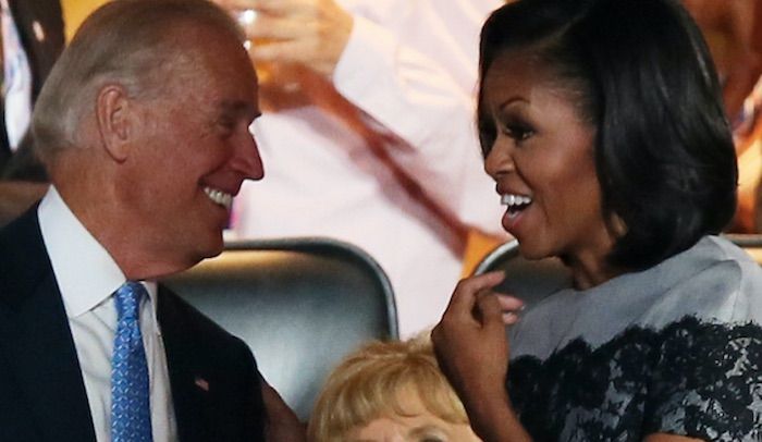 Democrat presidential candidate Joe Biden suggested on Tuesday that the Obamas will be appointed to high office if is elected in 2020, telling voters he wants to make Michelle Obama his running mate and vice president, while Barack is destined for the Supreme Court.