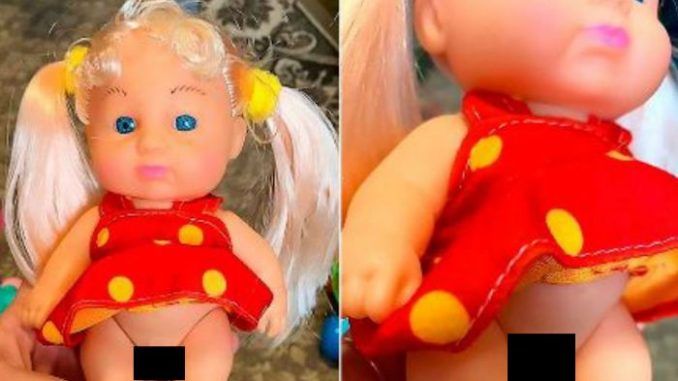 A transgender children's doll complete with a dress and male genitalia — believed to be the world's first doll of its kind — has been spotted for sale in a toy shop.