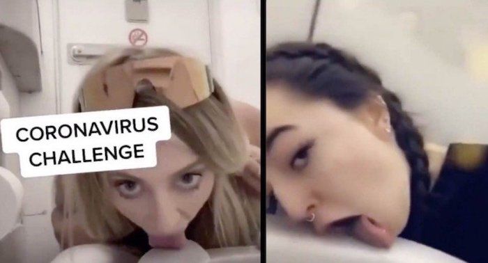Millennials caught licking toilet seats and airplane seats in idiotic coronavirus challenge