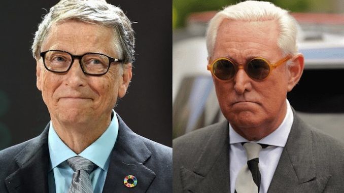 The idea that billionaire vaccine enthusiast Bill Gates was involved in the creation and spread of coronavirus in order to have the opportunity to microchip the world population 'is open for vigorous debate', according to longtime Trump advisor Roger Stone.