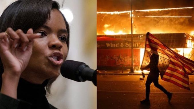 The Democrat Party "burned down our economy, impoverishing millions", in 2020, according to Candace Owens, who warns that Democrats are now supporting the burning down of "entire cities" as an "act of war" against a duly elected president.