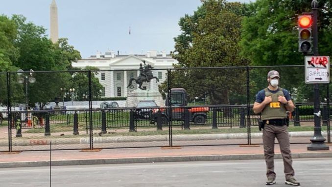 US park police say baseball bats and poles were find near White House