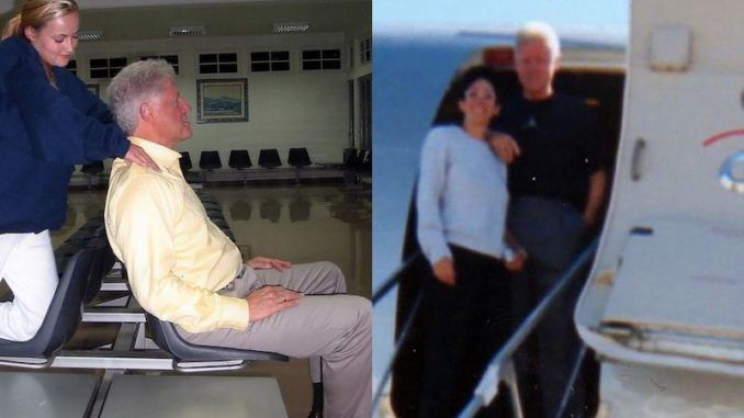The Democratic Convention has been thrown into chaos as new photos emerge showing former President Bill Clinton receiving a "massage" from one of convicted pedophile Jeffrey Epstein's sex abuse victims.