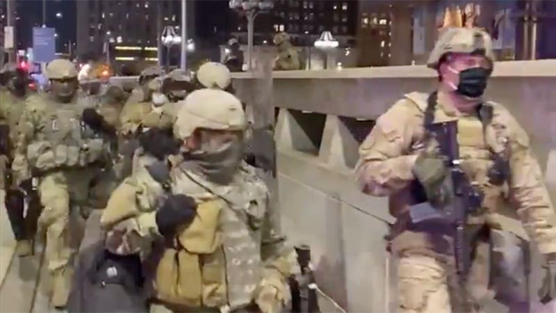 Military filmed arriving in U.S. cities across America ahead of election night