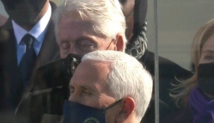 Bill Clinton caught sleeping during Biden's inauguration speech