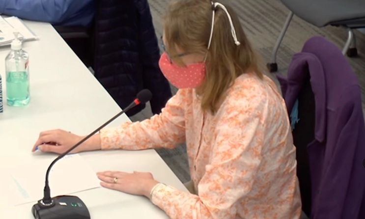 School board member arguing for mandatory masks nearly faints while wearing a mask