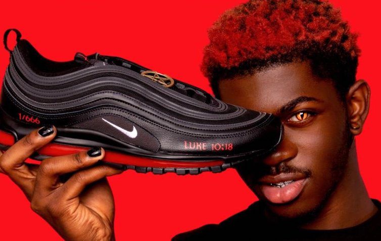 Rapper unveils Nike satan shoes filled with real human blood