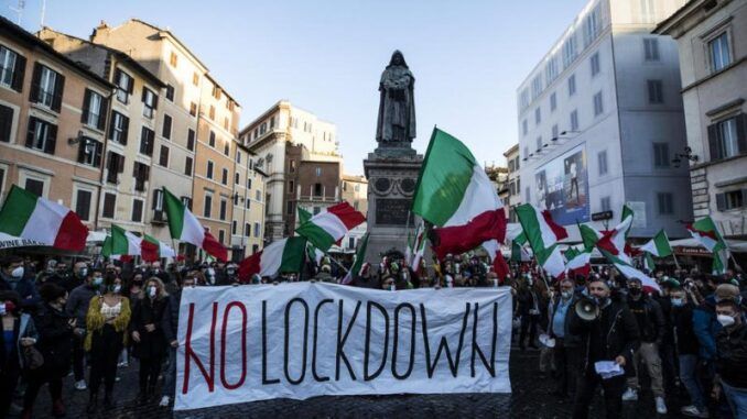 Italy lockdown protest
