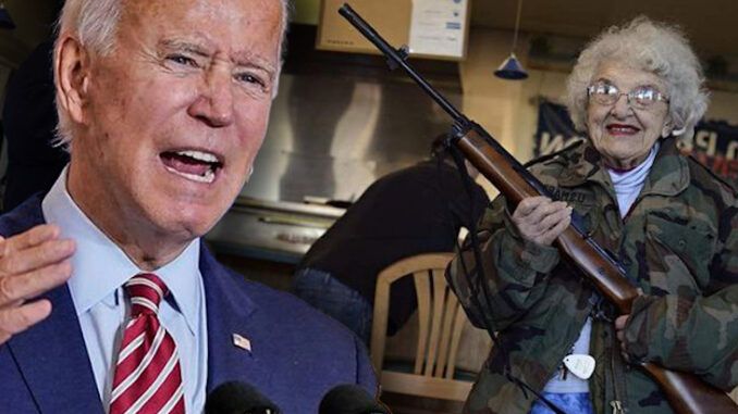 President Joe Biden re-introduced his gun control agenda on Wednesday, advocating for a ban on modern sporting rifles and reminding lawful gun owners that the federal government has nuclear weapons.