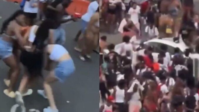 Black crowd whoop and cheers as woman is beaten to a bloody pulp at Juneteenth riot
